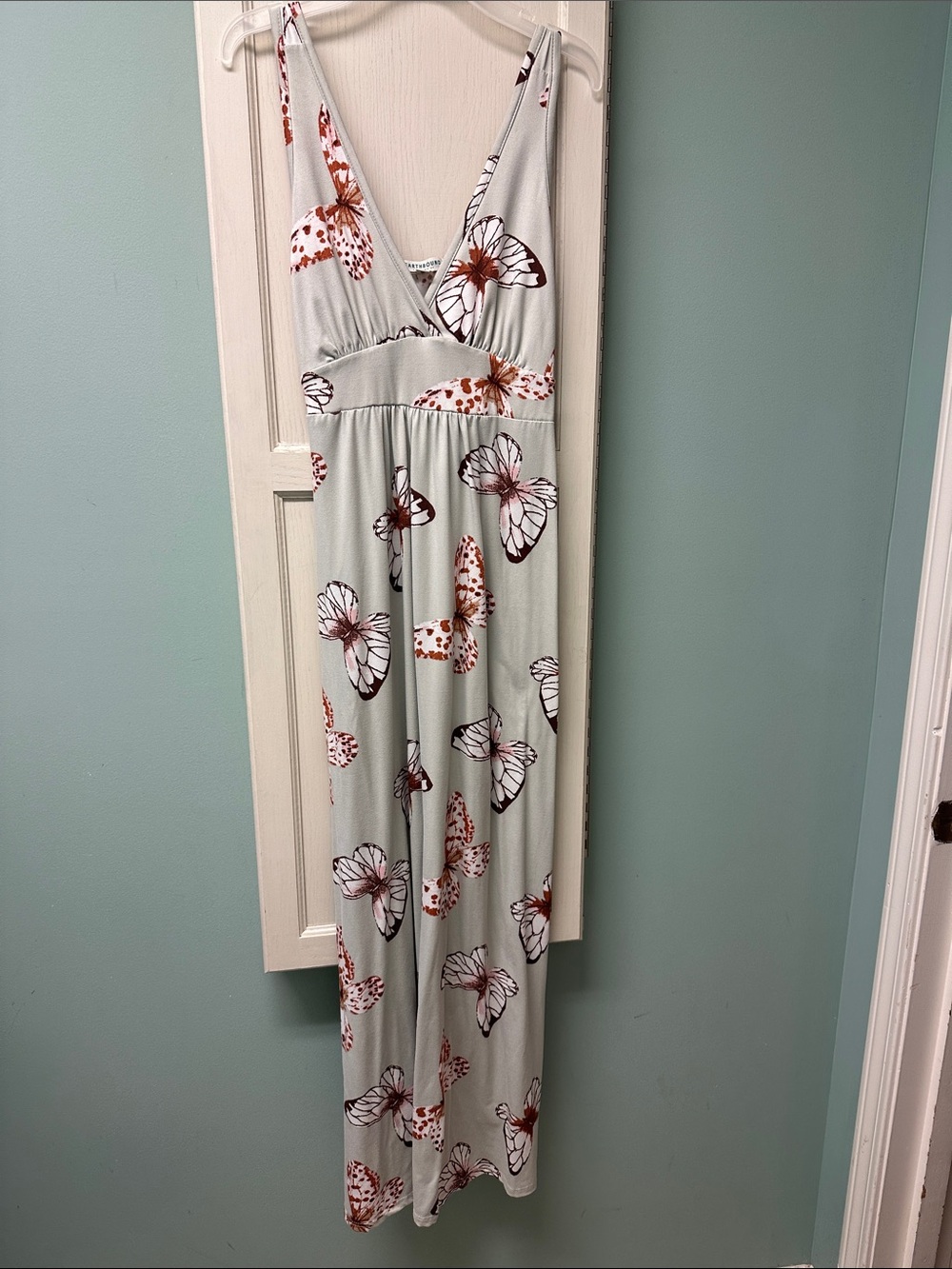 EARTHBOUND Mint Green Butterfly-Print Maxi Dress